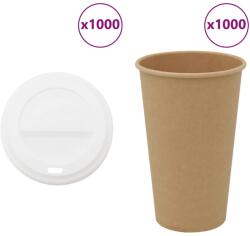 vidaXL 1000 db papír kávéscsészék fedővel 16oz 400ml (3325222)