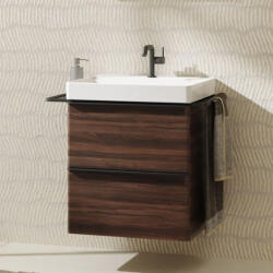 Hansgrohe Xelu Q Mosdószekrény mosdóhoz 580/475 két fiókkal, matt fekete fogantyú/sötét dió 54026670 (54026670)