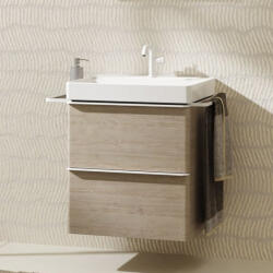 Hansgrohe Xelu Q Mosdószekrény mosdóhoz 580/475 két fiókkal, matt fehér fogantyú/természetes tölgy 54025700 (54025700)