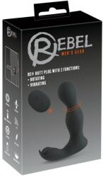 REBEL Men's Gear Vibrator anal rotativ cu telecomanda RC Butt Plug with 2 Functions (13, 7 cm) (4024144356621)