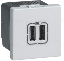 Legrand Leg. 278594L Program Mosaic kettős USB töltő aljzat, 2400 mA, 2 modulos, fehér (278594L)
