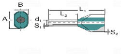 Weidmüller Érvéghüvely iker 2x 1, 0/ 8 sárga H1.0/15S 9018650000 Weidmüller (9018650000)