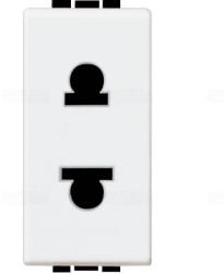 Legrand BTICINO Light N4125 2P csatlakozóaljzat (euro-amerikai) 1 modulos 16A 127/250V (GYV) biztonsági zsalus, fehér (N4125)