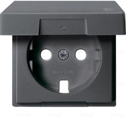 Schneider Electric MERTEN SM burkolat, 2P+F aljzatokhoz, csapfedéllel, antracit MTN2341-0414 Schneider - Készlet erejéig! ! ! (2341-0414)