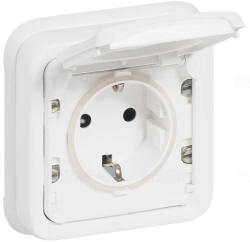 Legrand 070772 Plexo 55 süllyesztett 2P+F aljzat csapófedéllel, csavaros, komplett, Antimikrobiális (070772)