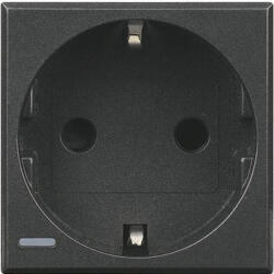 Legrand BTICINO Axolute 2P+F schuko 2 modulos, fekete HS4141 (HS4141)