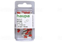 Haupa Érvéghüvely szigetelt 1, 0/ 8 piros 270804/25 SmallPack Haupa (25db/bliszter) (270804/25)