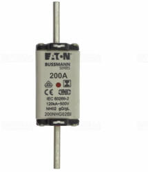 Eaton NH-betét 200A, DIN 02 méret, 500V AC, gG, szig. fül Bussmann 200NHG02BI Eaton (200NHG02BI) - daniella