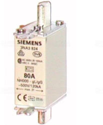 Siemens 3NA3824 késes biztosító, NH-000, 80A gG, 500VAC, 250VDC (3NA3824)