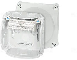 Hensel DK 0606 GZ Kábelösszekötő doboz membrános, kapcsokkal, 130x130x77mm, 2, 5-6 mm2 Cu vezetékekhez, 1db 9-20 mm kábelbevezetéssel (DK 0606 GZ) - daniella