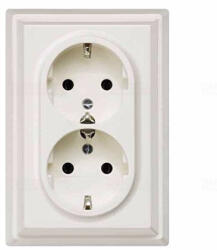 Siemens 5UB2201 kettős dugalj, 117x80mm, titánfehér (RAL9010), DELTA i-system - Készlet erejéig! ! ! (5UB2201)