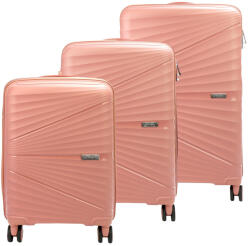 Pierre Cardin Pierre Cardin rózsaszín keményfalú 3 db-os bőrönd szett 55/65/75 cm (53856)