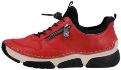 RIEKER Pantofi dama, Rieker, 45951-33-Rosu, casual, piele ecologica, cu talpa joasa, rosu (Marime: 36)