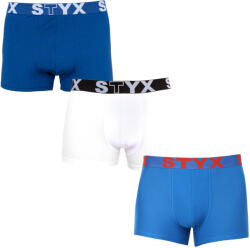 Styx 3PACK férfi boxeralsó Styx sportos gumipánt nagyméretű többszínű (3R96817) 4XL