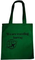 We are traveling hurray- zöld vászontáska (WATZ01)