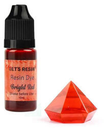  Let's Resin áttetsző gyantafesték - élénkpiros, 10 ml