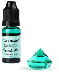 Let's Resin áttetsző gyantafesték - pávakék, 10 ml