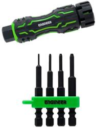 Engineer Set extractor suruburi uzate ENGINEER DZ-85 cu maner si 4 biti extractori pentru spatii inguste si adanci Fabricat in Japonia (JPEDZ85) Surubelnita