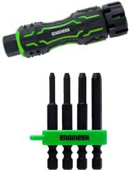 Engineer Set extractor suruburi uzate ENGINEER DZ-86 cu maner si 4 biti extractori pentru spatii inguste si adanci Fabricat in Japonia (JPEDZ86) Surubelnita