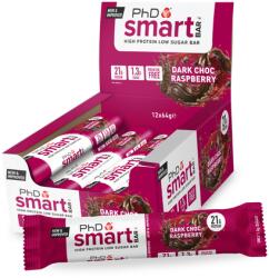 PhD Nutrition Smart Bar 12x64g EXP. : 2025/02/28 Dark Choc Raspberry (Étcsokoládé-Málna)