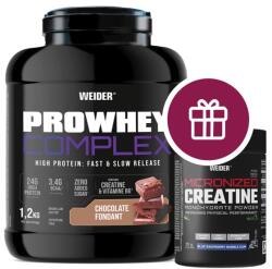 Weider Pro Whey Complex + Micronized Creatine, Chocolate Fondant & Blue Raspberry Bubble Gum - 1200g + 70g