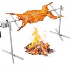 VivaTechnix Rotisor electric pentru gratar Inox, max 60 kg, lungime de lucru 144.5 cm, putere 52 W, Inaltime reglabila