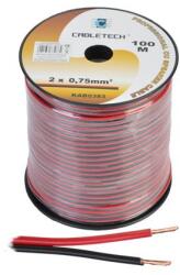 Cabletech Cablu multifilar litat cupru 2x1 mm2, 100 metri, rosu negru, KAB0384 (KAB0384)