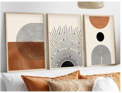 Asir KÉSZLET 3x Kép képkeretben 50x70 cm bézs/barna 693BSE1465 (AS1985)