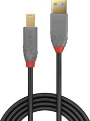 Lindy Anthra Line USB-A Apa - USB-B Apa 3.2 Nyomtató Kábel - 5 m, Fekete