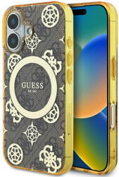 GUESS Husa Husa pentru iPhone 16 - Guess IML Peony On 4G Background MagSafe (GUHMP16SH4PYEEW) - Brown (KF2340669) - vexio