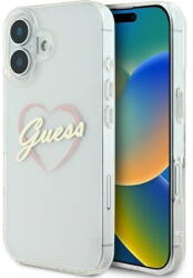 GUESS Husa Husa pentru iPhone 16 Plus - Guess Hardcase IML Heart (GUHCP16MHCHGSPT) - Clear (KF2340066) - vexio