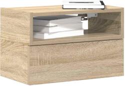 vidaXL 2 db sonoma tölgy falra szerelhető éjjeliszekrény 45x26x28, 5 cm (858601)