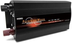Houli Power Inverter 12V-ról 230V-ra, 800W/1600W, tiszta szinusz hullám, 1 aljzat (HPZD0008U 12V/50Hz/230V/EU)