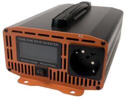 Houli Power Inverter 12V-ról 230V-ra, 800W/1600W, tiszta szinusz hullám, 1 aljzat (HPGC0008U 12V/50Hz/230V/EU)