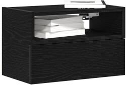 vidaXL fekete falra szerelhető éjjeliszekrény 45 x 26 x 28, 5 cm (858598) - vidaxl