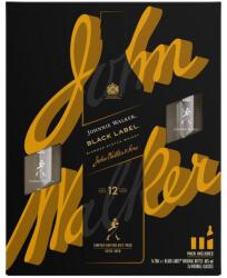 Johnnie Walker Black Label Whisky (DD+2 Pohár) [0, 7L|40%] - diszkontital