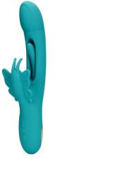Loveline Vibrator Flapping G-Spot Butterfly, 21 Moduri Stimulatoare, Silicon, USB, Albastru, 25.7 cm Vibrator