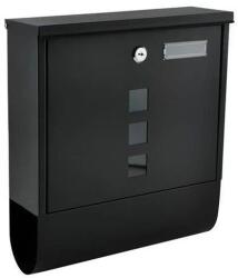 Procart Cutie postala cu suport pentru ziare, 2 chei, de exterior, 33x30x8.5 cm, metal, negru (AL45)