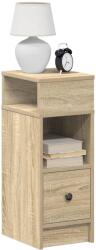 vidaXL 2 db sonoma tölgy színű éjjeliszekrény fiókkal 25 x 31 x 66 cm (858619)
