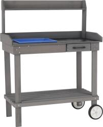 TEMPO KONDELA Kerti munkaasztal mosdóval, fa/szürke, BARDY