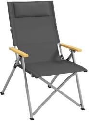 art Scaun pliabil gradina, camping, pescuit, material Oxford, cu tetiera, buzunar, spatar reglabil, gri, 74x59.5x98 cm GartenVIP DiyLine (AR218501) - eurostoc - 317,24 RON