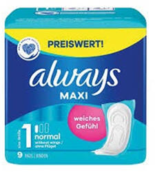 Always Absorbante Sanitare Normal Maxi 9buc Set Size1