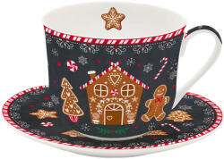 Easy Life Porcelán reggeliző csésze+alj 400ml, dobozban, Gingerbread