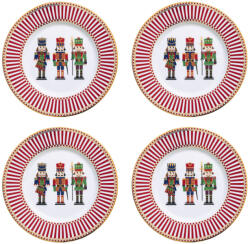 Easy Life Nutcrackers porcelán desszerttányér szett 4db-os, 19cm, díszdobozban