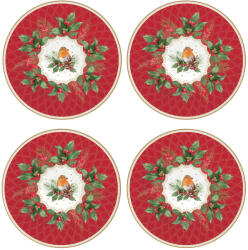 Easy Life Porcelán karácsonyi desszerttányér szett 4db-os, 19cm dobozban, Christmas Berries