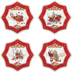Easy Life Christmas Memories porcelán desszerttányér 4 db-os szett, 16cm, díszdobozban