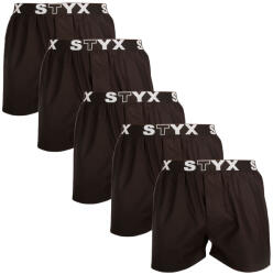 Styx 5PACKBoxeri largi bărbați Styx elastic sport negru (5B960) S (174073)