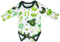 Fradi Baby Body hosszú ujjú fehér mintás 74