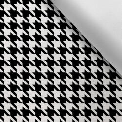 Takoy Țesătură imprimată impermeabilă poliester TD/NS picior de cocoș alb-negru 2x2cm