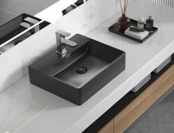 Inter Ceramic ПОРЦЕЛАНОВ УМИВАЛНИК ICB5042MB ВЪРХУ ПЛОТ 50x42х13см ЧЕРЕН МАТ (ICB5042MB)